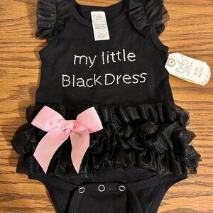 NWT  GANZ Baby Onesie -My Little Black Dress 0-6 Months